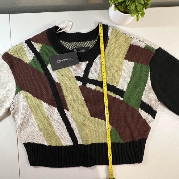 11 Honore Women’s Alexis Pattern Sweater, Abstract Colors, Size 0, NWT - Picture 7 of 13